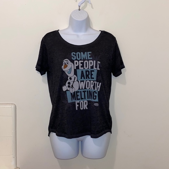 Disney Tops - Women’s Disney Frozen Olaf “Some People Are Just Worth Melting For” Graphic Tee